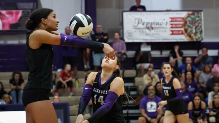 Hear from Gainesville High volleyball sophomore Jacey Carter-Mitchell after the Hurricanes win