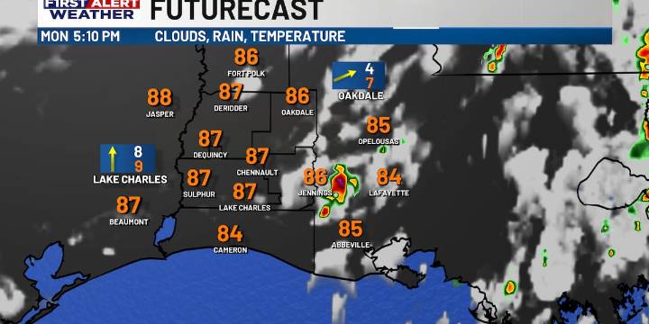 First Alert Forecast: Spotty showers to start the week, ahead of sunshine and drier weather