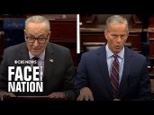Sens. John Thune, Chuck Schumer speak about Israel-Hamas peace deal, government shutdown stalemate