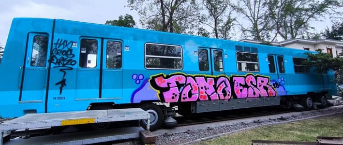 FOTOS. A 10 días de estar instalado: vandalizan carro del Metro que era exhibido en Museo Ferroviario