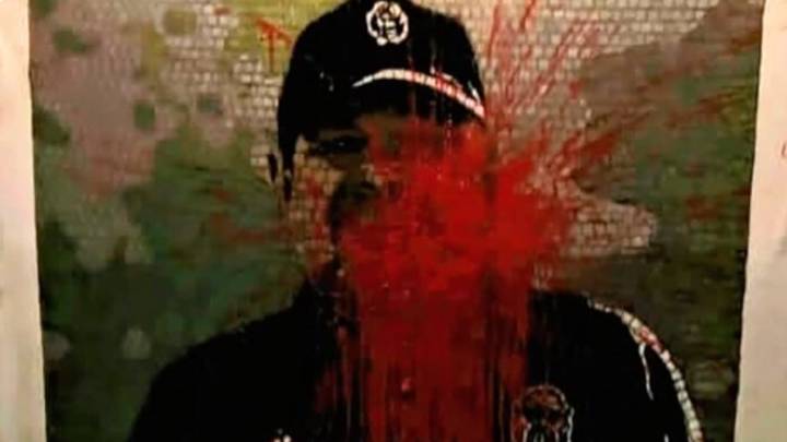 ¡Con el Diego no! Un mosaico de Diego Maradona en el estadio de Gimnasia y Esgrima La Plata sufrió vandalismo