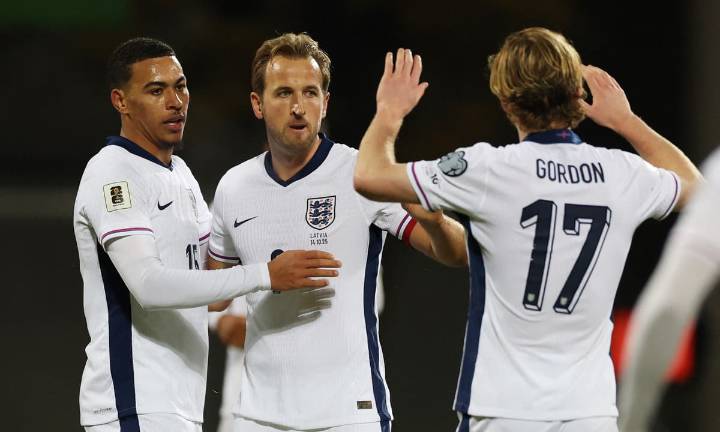 England qualify for World Cup with two games to spare as Latvia brushed aside