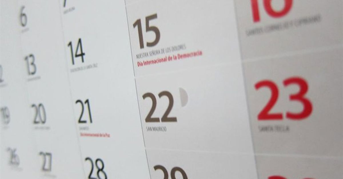 El calendario laboral de 2026 contará con nueve festivos nacionales y cuatro fines de semana largos comunes