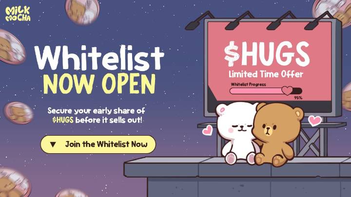 The Milk Mocha ($HUGS) presale whitelist is almost full. Discover why this exclusive list is the only way to access the 40
