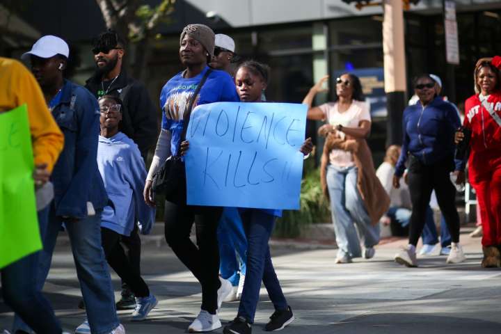 Area residents march against drug abuse, violence