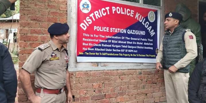 J&K Police attach property of drug peddler under NDPS Act