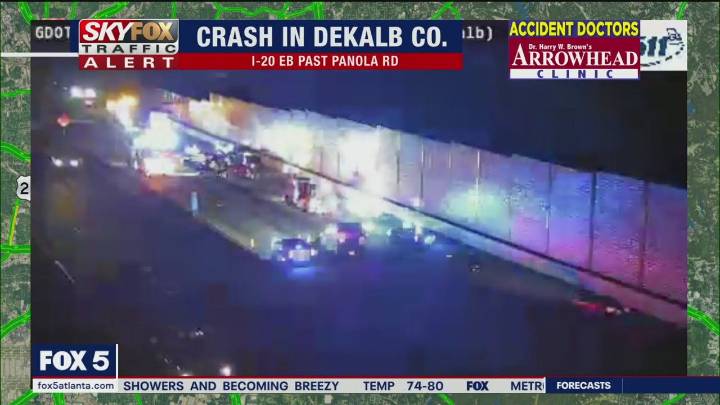 All lanes reopen after crash on I-20EB near Panola Road in DeKalb County