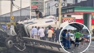 MOMENTO EXACTO en que tráiler cae de puente vehicular; el conductor sobrevivió de milagro