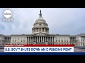 US government shuts down amid funding fight