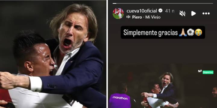 Christian Cueva recordó su emotivo abrazo con Ricardo Gareca en la selección peruana: “Simplemente gracias”