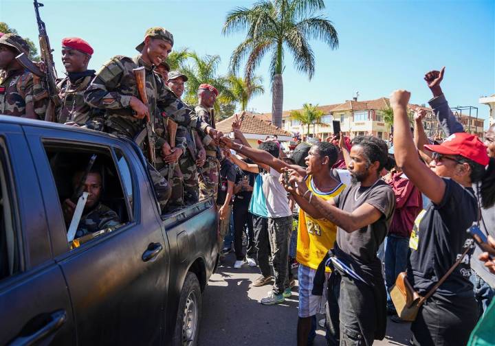 Madagascar's president says a coup is underway after soldiers joined anti