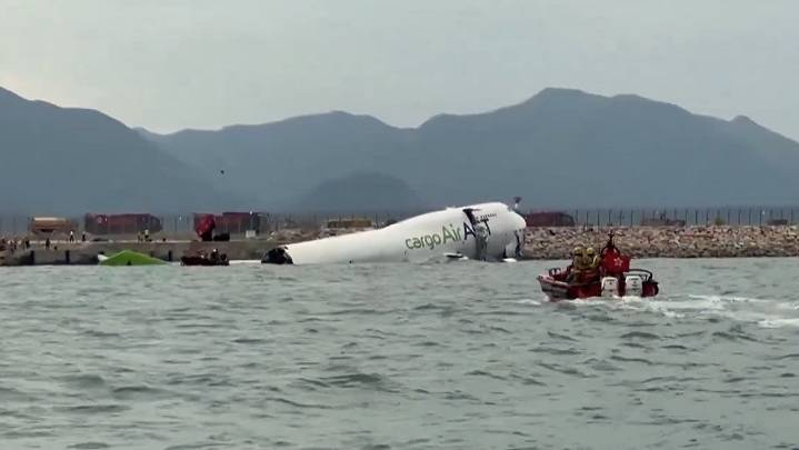 2 Killed After Emirates Cargo Plane Skids Off Hong Kong Runway Into Sea; Airport Shuts North Runway