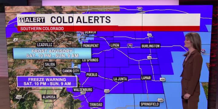 Freeze warnings overnight, nicer for Sunday