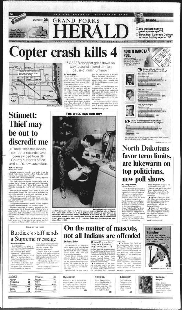 Today in History: October 26, 1991 - Adams, ND, adapts to life without tap water