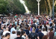 Multitudinarias manifestaciones contra la intercepción de la Flotilla