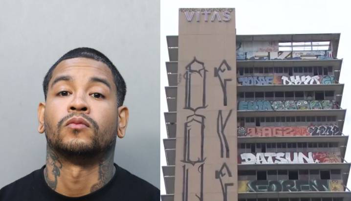 Miami Police arrest graffiti ringleader accused of defacing Vitas building, I
