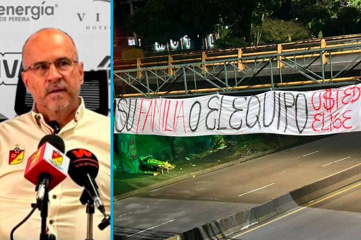 Crisis en el Deportivo Pereira: carteles amenazantes contra directivos; hinchas exigen la venta del equipo y alcalde advierte fin del patrocinio