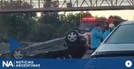 Choque y vuelco en General Paz