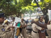 Hyderabad police forcefully detains Pro Palestine protestors; released later