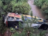 Tragedia en Misiones: un micro cayó desde un puente tras chocar y hay al menos dos muertos