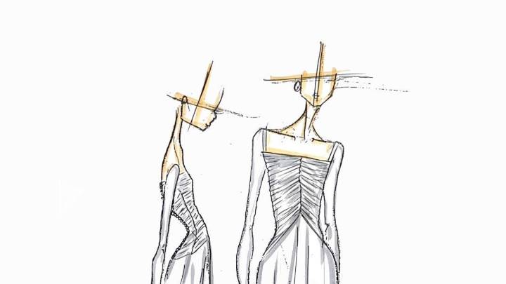Blanca Llandres se casa con Alberto Herrera en un vestido de novia de inspiración bucólica y velo de organza de seda natural