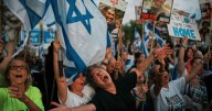 Israelis celebrate the return of hostages after ceasefire in Gaza, in photos