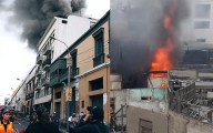 Almacén ARDE EN LLAMAS a unos pasos del Congreso
