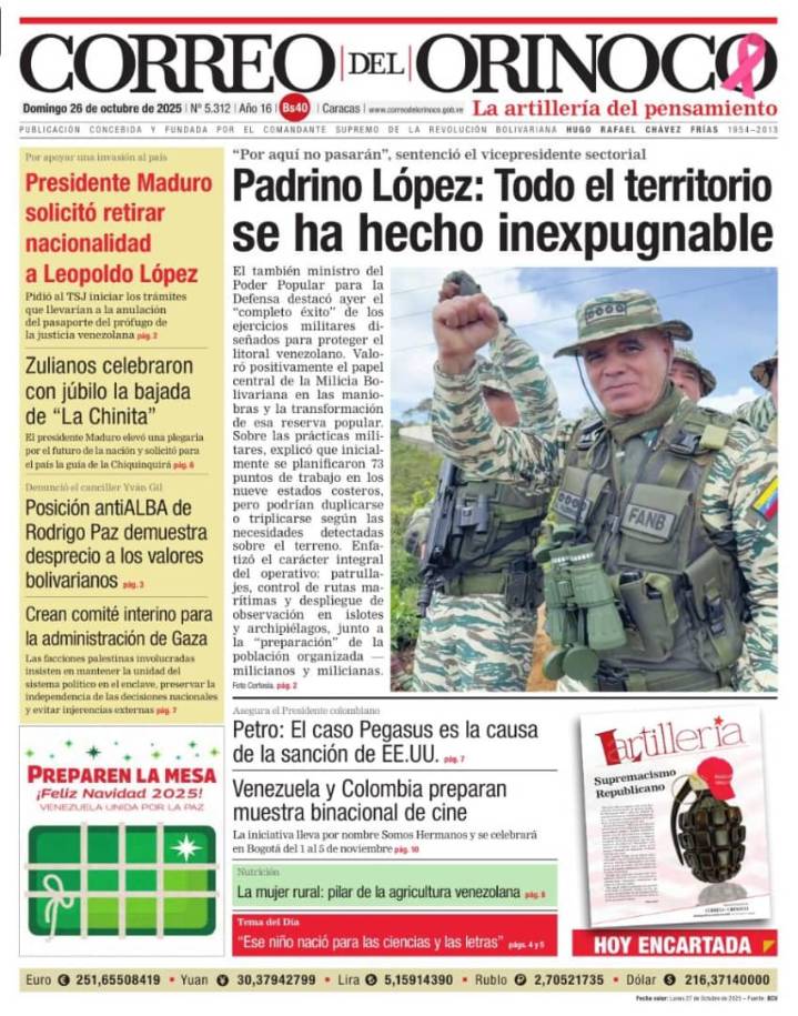 Edición Impresa Correo del Orinoco N° 5.312