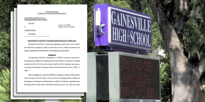 Alachua County teacher accuses state of violating her due process in ‘dictator’ award complaint