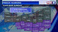 Freeze Warning: Cold temperatures overnight