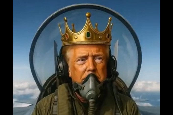 Trump Flies 'King Trump' Jet, Drops Brown Liquid on 'No Kings' Protestors in AI Video