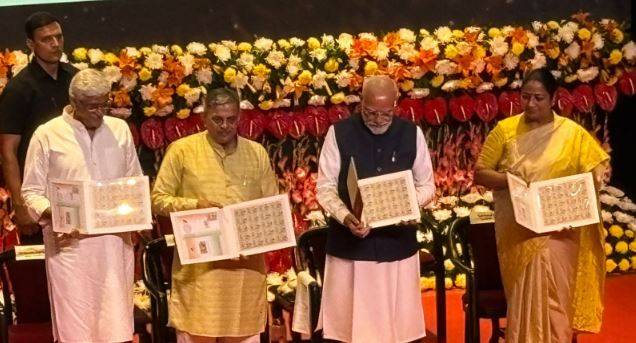Modi unveils Rs 100 coin, Bharat Mata appears on Indian currency for first time