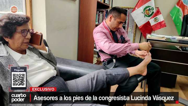 Asesores de congresista Lucinda Vásquez le cortan las uñas y preparan sus comidas