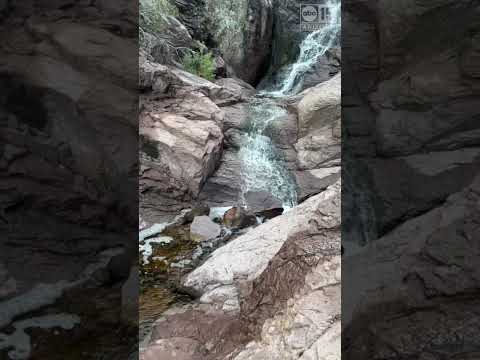 Rare sight of water at Canyon of the Waterfalls in Arizona