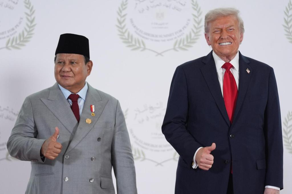 With fragile Gaza ceasefire holding, Trump wants to make headway on Indonesia
