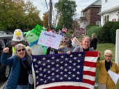 Around 600 people gather in ‘No Kings’ protest against Trump on Staten Island