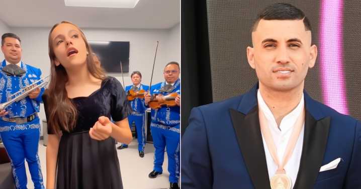 Hija de Lenier Mesa deslumbra cantando "Como la flor" con mariachis