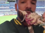 Drake celebrates birthday at World Series in Rob Ford jacket