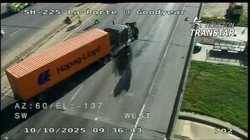 Highway 225 eastbound lanes shut down at Goodyear due to 18