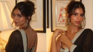 Suhana Khan Takes Festive Fashion To Next Level In Black Chiffon Saree