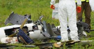 Pilot dies after mid-air crash sent glider plunging to the ground at 100mph