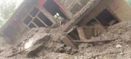Landslip damages commercial structures in Udhampur