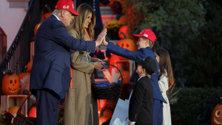 US President Donald Trump, First Lady Melania celebrate Halloween at White House