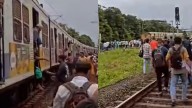 Mumbai Local Train Stops After Power Supply Fault Near Bhayandar, Commuters Forced To Walk On Tracks