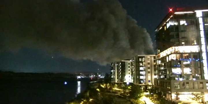 Firefighters respond to fire with heavy smoke at metal recycling plant in Vancouver