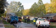 A dumpster truck caught on fire in a Lexington Neighborhood