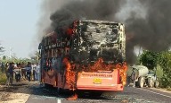 Jaisalmer Bus Tragedy: 20 Burnt Alive as Bus Catches Fire on Highway