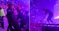 Cantante sufre APARATOSA caída en pleno concierto y se viraliza en redes sociales