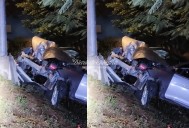 Conductor impacta su auto contra un poste de alumbrado público en el Periférico de Mérida