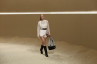 Hermes showcases leather brassiere tops and quilted silk on Paris runway